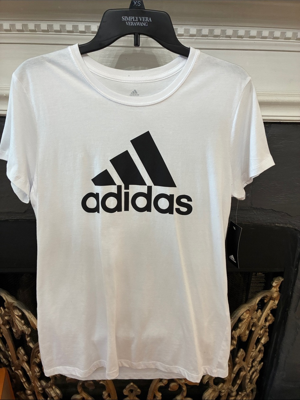 adidas White T-Shirt with Black Logo